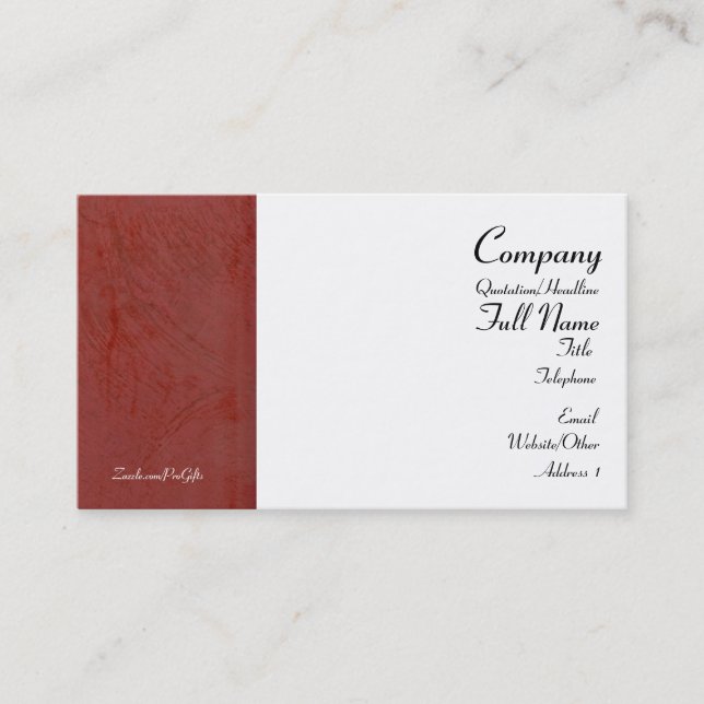 Tuscan Red Business Cards (Front)