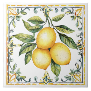 Tuscan Rustic Mediterranean Yellow Lemon Tile