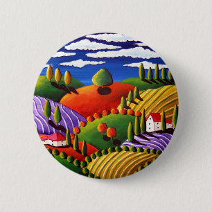 Tuscan Scene 6 Cm Round Badge