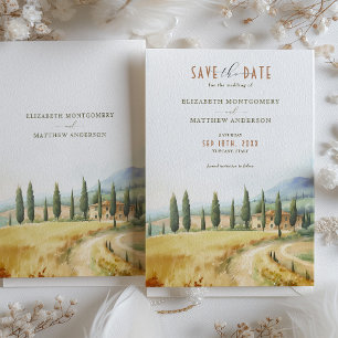 Tuscan Serenity Save the Date Italian Countryside Invitation
