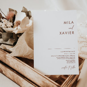 Tuscan Sienna   Modern Minimal Wedding Invitation
