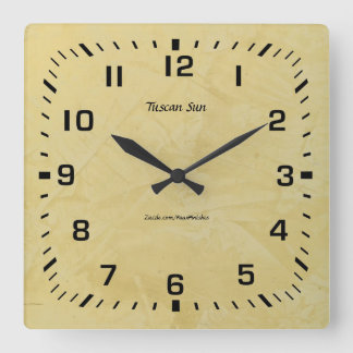 Tuscan Sun Faux Finish 2.0 Square Wall Clock