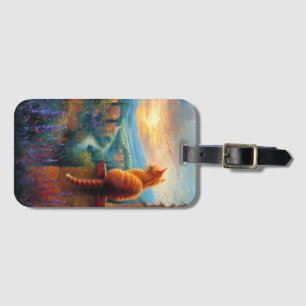 Tuscan Sunset with a Ginger Cat Luggage Tag