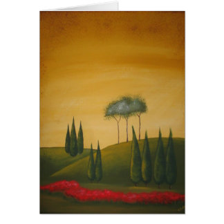 Tuscan Trees and Poppies