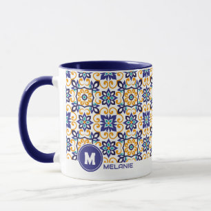 Tuscan Verve Vibrant Scrollwork  Mediterranean  Mug
