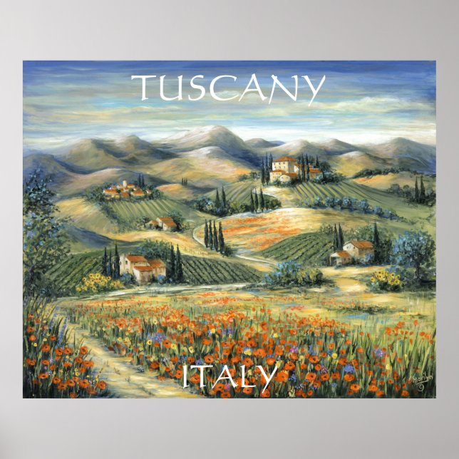 Tuscan Villa And Poppies Poster (Front)