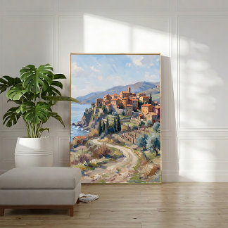 Tuscan Village Wall Art Print, Ready to Hang