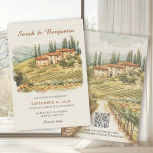 Tuscan Vineyard Destination Wedding Suite Invitation