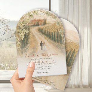 Tuscan Vineyard Elegant Arch Wedding Invitation