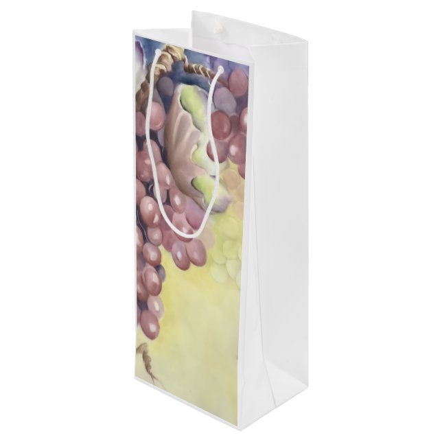 Tuscan Vineyard Grapes Wine Gift Bag — Double-Side (Back Angled)