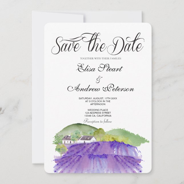 Tuscan Vineyard Save the Date Invitation (Front)
