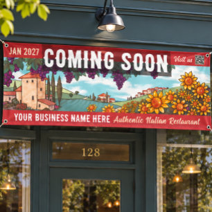 Tuscan Vineyard Sunflowers Italian Coming Soon Banner