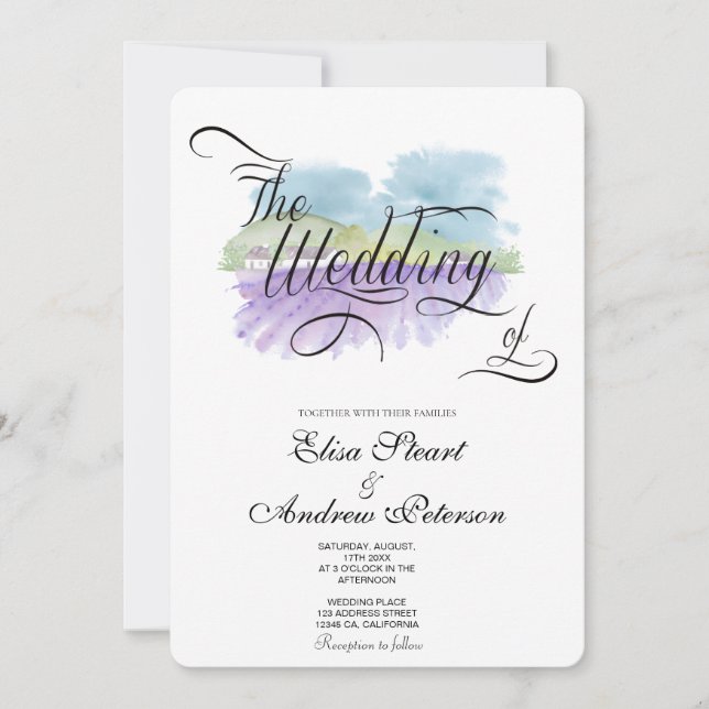 Tuscan Vineyard wedding Invitation (Front)