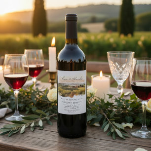 Tuscan Vineyard Wedding Italian Countryside Wine Label