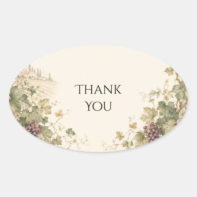 Tuscan Vineyard Wedding Sticker (Front)