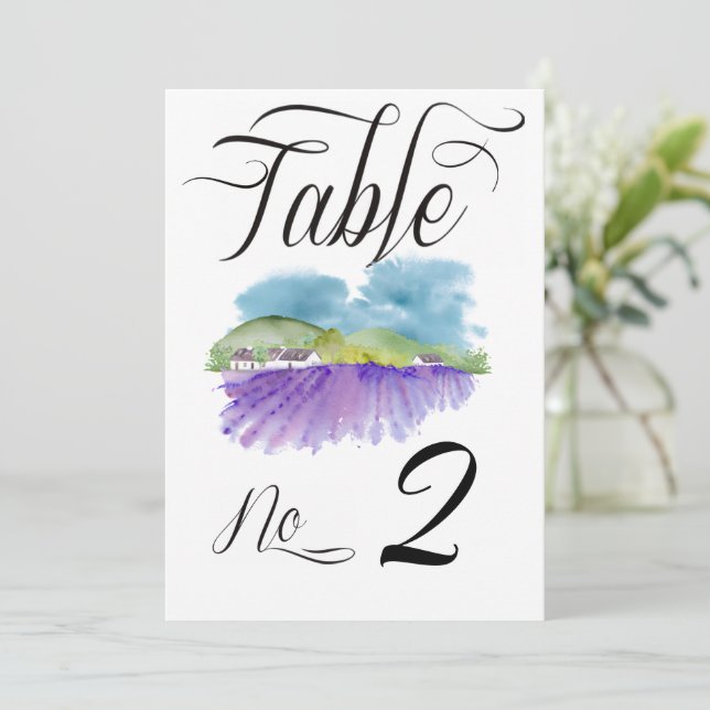 Tuscan Vineyard Wedding Table Numbers (Standing Front)