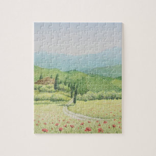 Tuscan Vineyards, Italy in Pastel Jigsaw Puzzle