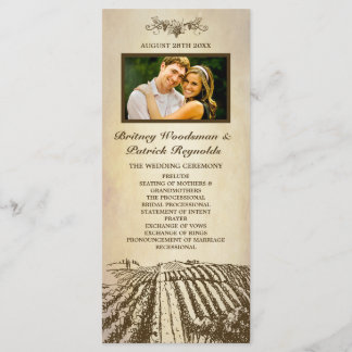 Tuscan Vintage Winery Vineyard Wedding Programs Programme