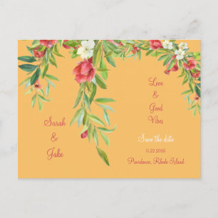 Tuscan Wedding Love & Good Vibes Save the Date Announcement Postcard