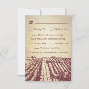 Tuscan Wine Winery Vineyard Wedding RSVP Cards