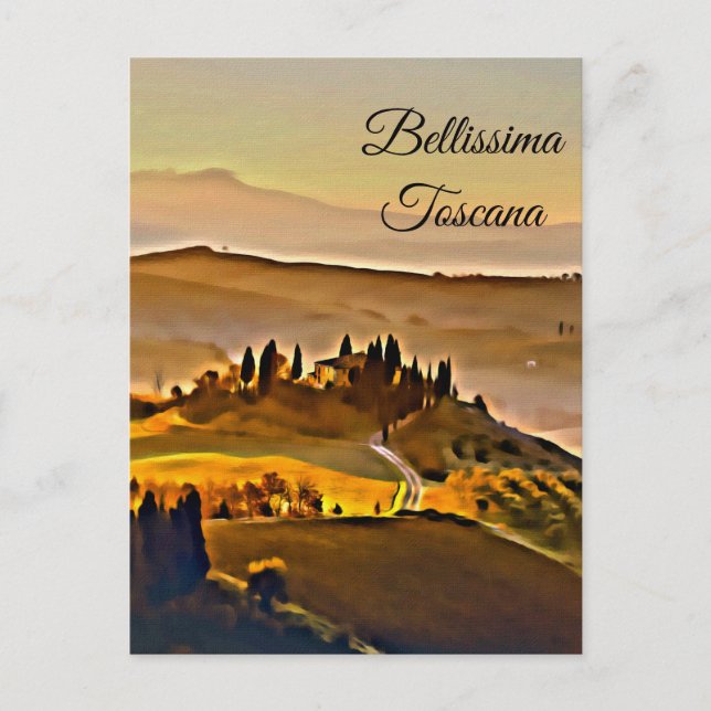 *~* Tuscany - Bellissima Toscana Italian Language Postcard (Front)