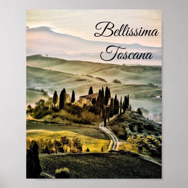 *~* Tuscany . Bellissima Toscana Italian Language Poster (Front)