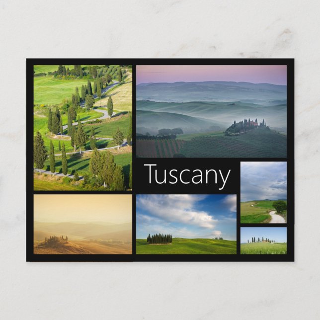 Tuscany black frame collage postcard (Front)