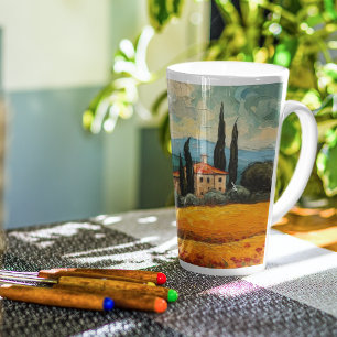 Tuscany countryside Italy van Gogh style Latte Mug