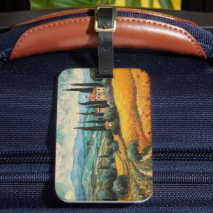 Tuscany countryside Italy van Gogh style Luggage Tag