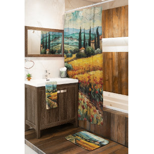 Tuscany countryside Italy van Gogh style Shower Curtain
