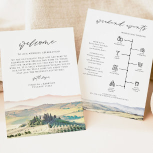TUSCANY Destination Welcome Letter Timeline Menu