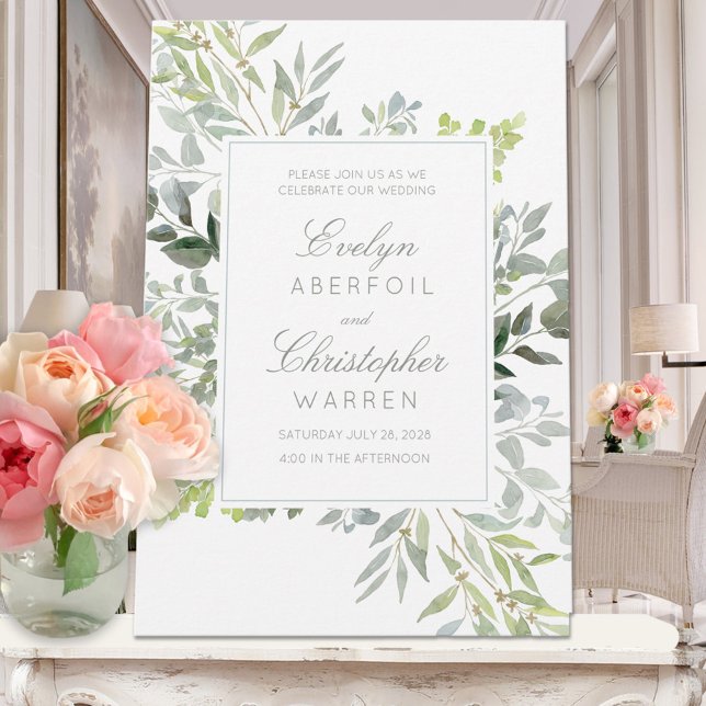 Tuscany Eucalyptus Greenery Wedding Invitation (Creator Uploaded)