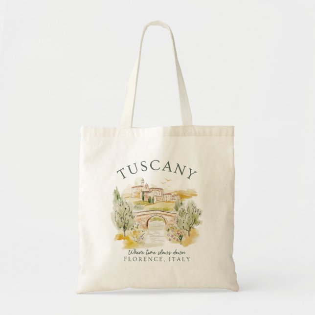 Tuscany Florence Italy – Serene Summer Landscape Tote Bag (Front)