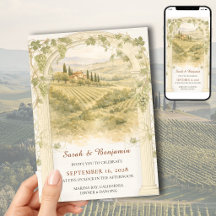 Tuscany Italian Hill Vineyard Wedding Invitation