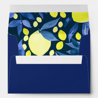 Tuscany Italian Watercolor Lemon A7 Invitation Envelope