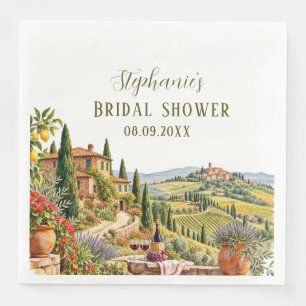 Tuscany Italy Citrus Mediterranean Bridal shower Napkin