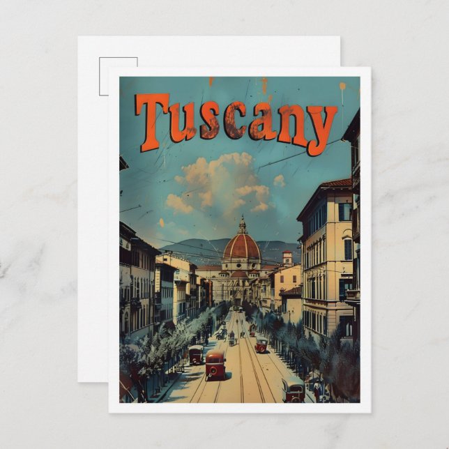 Tuscany Italy Classic Art Retro Vintage Travel Postcard (Front/Back)