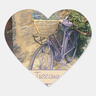 Tuscany. Italy. Cortona. Bicycle. Heart Sticker