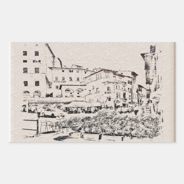 Tuscany.Italy. Cortona. Rectangular Sticker (Front)