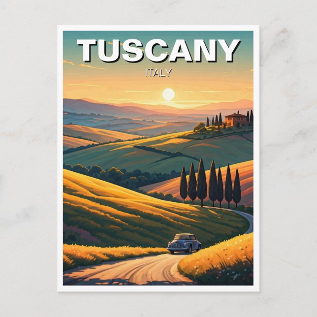 Tuscany Italy Countryside Sunset Postcard (Front)
