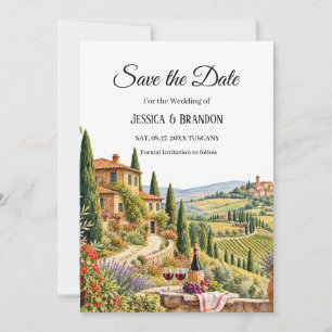 Tuscany Italy Destination Wedding Invitation