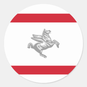 Tuscany, Italy flag Classic Round Sticker