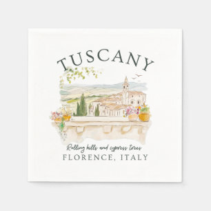 Tuscany Italy – Florence Hills & Cypress Trees Napkin