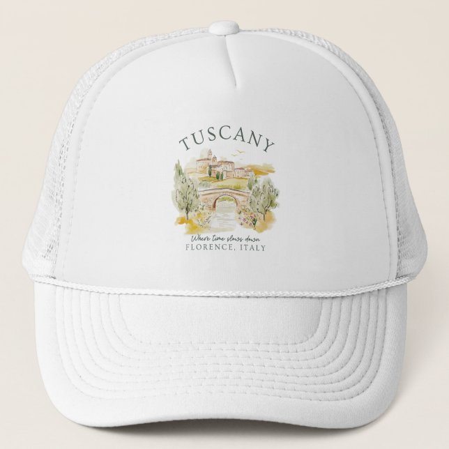 Tuscany Italy Florence Travel Gift Trucker Hat (Front)