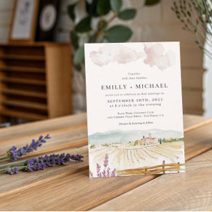 Tuscany Italy   Illustrated Wedding Invitation