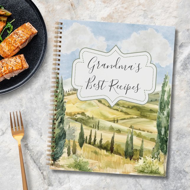  Tuscany Italy Nature Personalised Recipe Book (In situ)