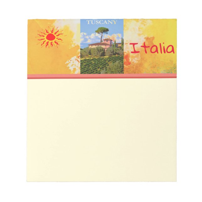 Tuscany Italy Poster Notepad (Front)