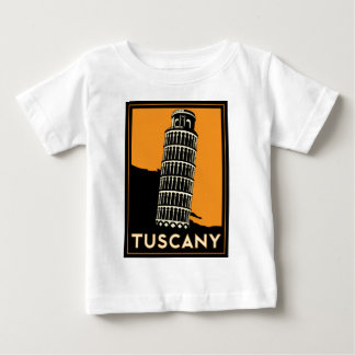 Tuscany Italy retro art deco travel poster Baby T-Shirt