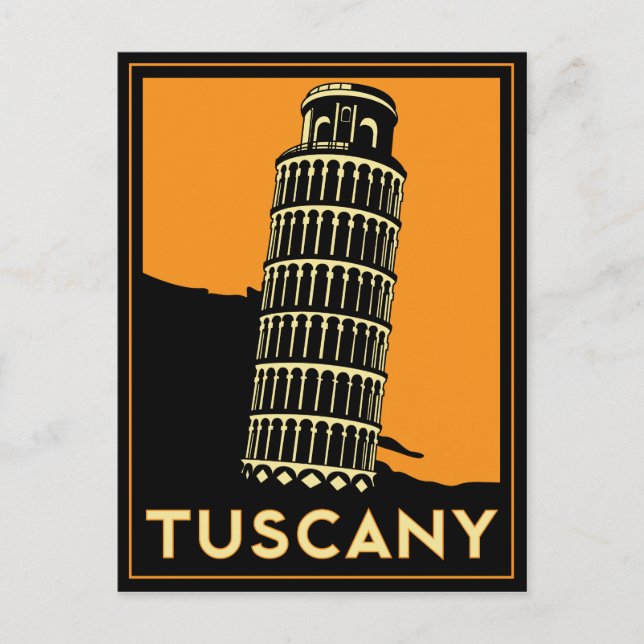 Tuscany Italy retro art deco travel poster Postcard (Front)