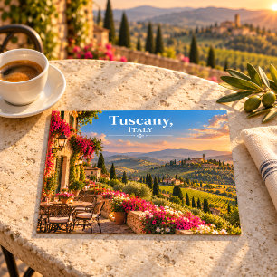 Tuscany Italy Sunset Vineyard Landscape Postcard